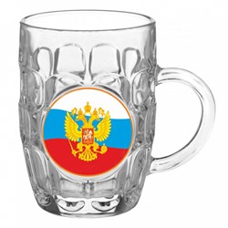 Кружка для пива 500 мл (Герб на флаге) 1002/1-Д подарочная упаковка