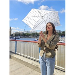 L501-4372 EvilEye (Горошек на белом) Зонт женский механика Fulton