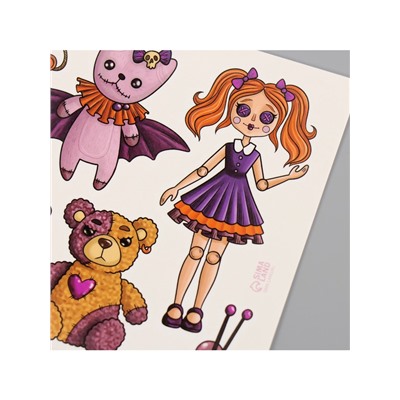 Переводные тату на тело цветные «Игрушки», 10×10 см