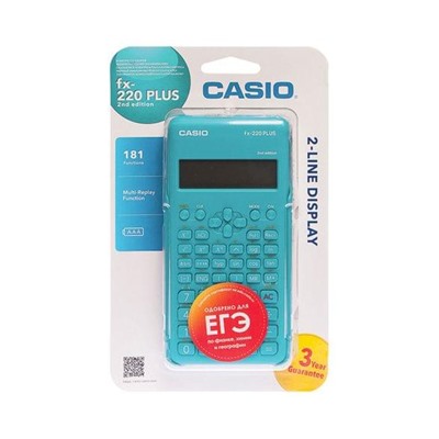 Калькулятор инженерный CASIO FX-220PLUS-2-S (155х78мм), 181 функция, пит.от батареи, серт. для ЕГЭ