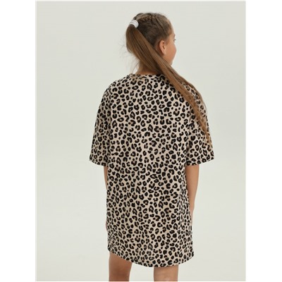 Платье домашнее "Леопард" Коричневый девочка