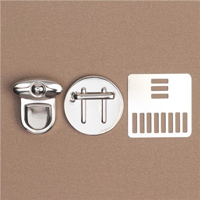 Застёжка для сумки, 3.8 × 3.8 см, цвет серебряный