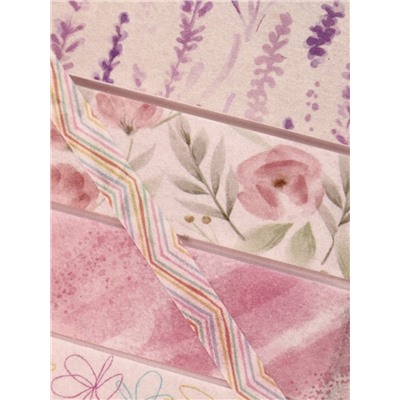 Набор декоративного скотча 10 шт. "Flower power", pink, шоу-бокс 8 шт.