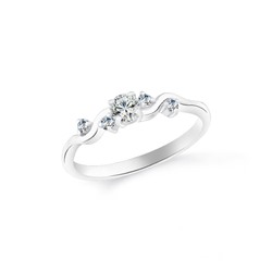 Кольцо с фианитом родированное серебро 925*