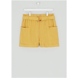 High Waist Buckle Belt Shorts
