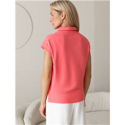 Футболка-поло из фактурного трикотажа