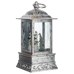 GAEM Изделие декоративное "Фонарь" (подсвет, вьюга, 3хАА н/п), L10 W10 H27 см