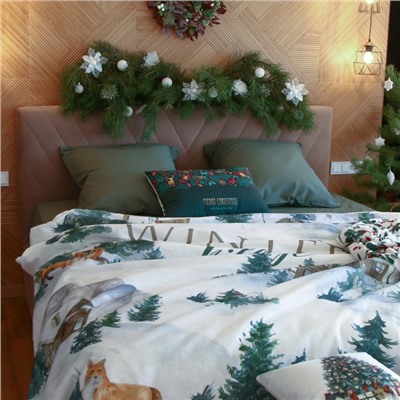 Постельное бельё "Этель" 1.5 сп Winter village 143*215 см, 150*214 см, 70*70 см - 2 шт, бязь 125гр/м2