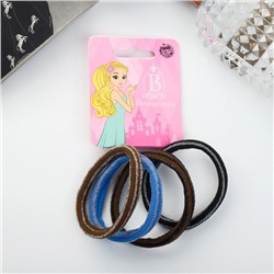 Резинки для волос «Спорт», набор 4 шт., полоски блеск, 5 см, тёмные