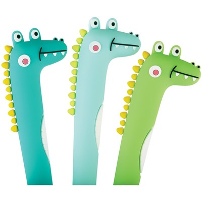 Ручка шариковая MESHU "Alligators" синяя, 0,7мм, корпус ассорти, с топпером