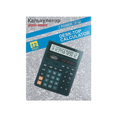 Калькулятор настольный, 12-разрядный, SDC-888T, питание от батарейки
