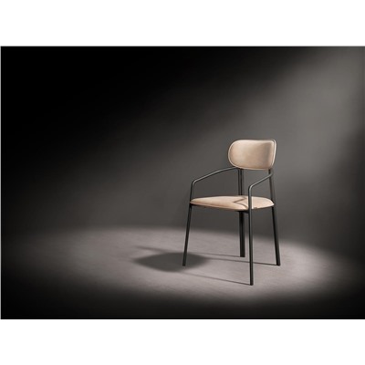 Стул Ror, Round, велюр, черный/бежевый