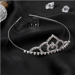 Диадема для волос «Аделина», обручальное кольцо, 4 см, серебро