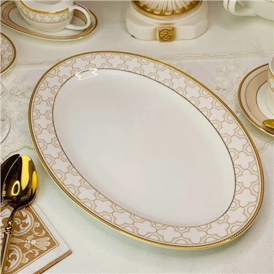 145-342 Овальное блюдо 35,5см. ЖОЗЕФИНА в под.уп.(х10)Костяной фарфор