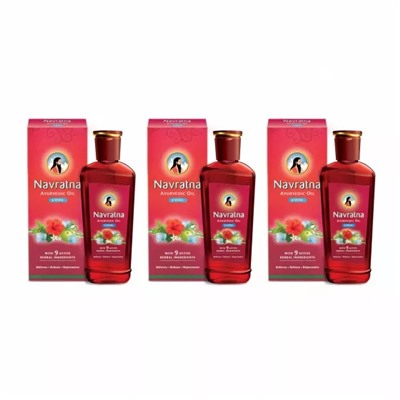Набор аюрведического масла Навратна (3 x 100 мл), Navratna Ayurvedic Oil Set, произв. Emami