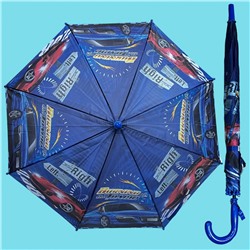Зонт-трость для мальчика (Автомобили) полуавтомат Арт 003/2