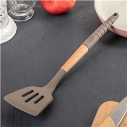 Лопатка с прорезями Доляна «Брауни», 32×7 см, серая, бежевая