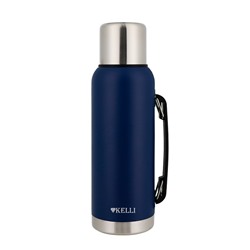 Термос KELLI KL-0982 Синий нерж обьем 1,0л с винтовой пробкой (12) оптом