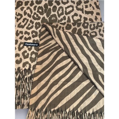 Палантин теплый кашемировый с двусторонним принтом Арт 2322/2