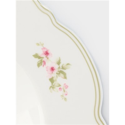 Тарелка глубокая WY Spring flowers, 220 мл, d=21.5 см, фарфор, белая