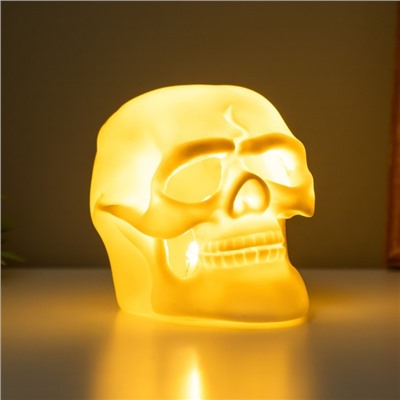 Фигурка светящаяся RISALUX «Череп», LED-ночник, 2 Вт, LR44 5×7.5×7 см