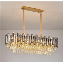 299-270 Люстра длина 80 см, ширина 35 см, выс. 30 см(х1)Кристаллы, нержавеющая сталь