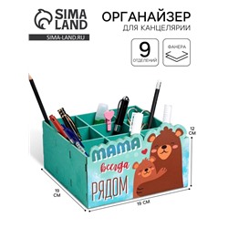 Органайзер для хранения мелочей «Медвежата» 9 отделений 19×19×12