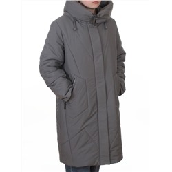 A618 GRAY/GREEN Пальто зимнее женское (верблюжья шерсть, 120 гр. холлофайбер)