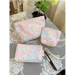 Retro quality capacious cosmetic bag, wallet, organizer bag, liner, handheld small clutch bag, flowered