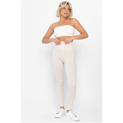 Лосины в рубчик утепленные (экрю) Б14805-7М