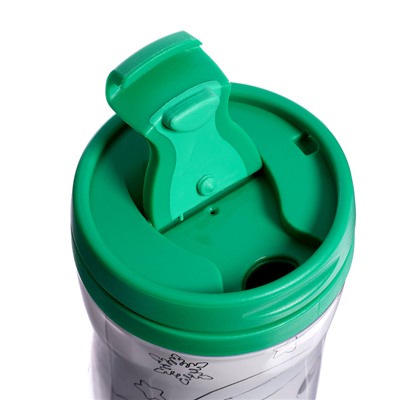 Термостакан детский «Змея. С Новым годом!», с вставкой-раскраской, зеленый, 250 мл