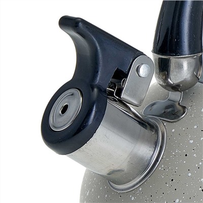 Чайник со свистком 2,5 л из нержавеющей стали, индукционное дно WEBBER BE-0538 бежевый мрамор