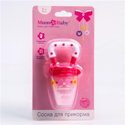 Ниблер для прикорма «Модница», с силиконовой сеточкой, цвет розовый