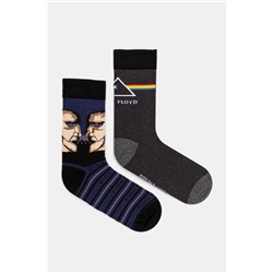 Skarpetki bawełniane męskie Pink Floyd (2-pack) kolor multicolor