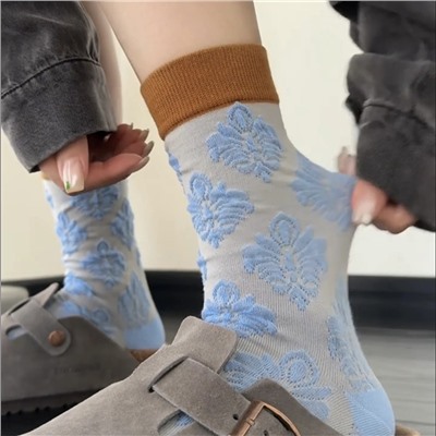 Tide, Japanese retro spring knee socks, summer trend plant lamp, mid-length