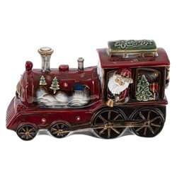 GAEM Фигурка декоративная c подсвет "Дед Мороз на поезде" (AAx3, н/п), L27 W10 H15 см