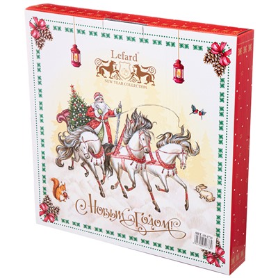 БЛЮДО LEFARD "ТРОЙКА" КВАДРАТНОЕ 25X4,2CM КРАСНОЕ (КОР=12ШТ.)