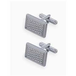 Запонки «Прямоугольник», с точечным нанесением, цвет серебро