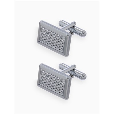 Запонки «Прямоугольник», с точечным нанесением, цвет серебро
