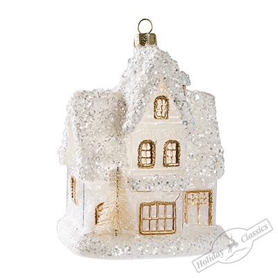 Дом с мезонином "Зимнее барокко" (стекло) 10х7х12,5 см