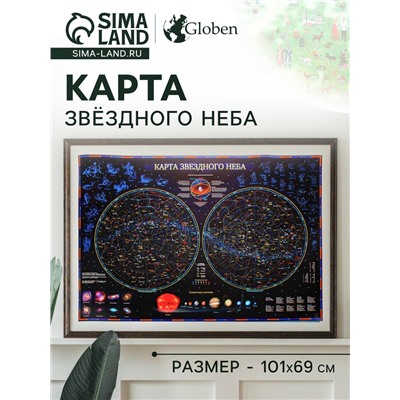 Звездное небо. Планеты, 101 х 69 см, ламинированная