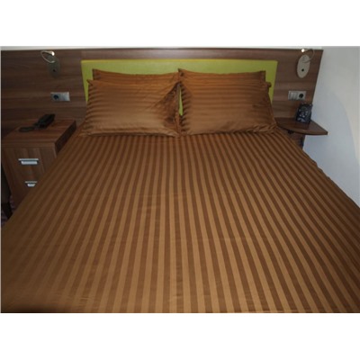 Простыня из страйп-сатина Шоколад