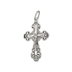 крест из серебра частично черненый штампованный