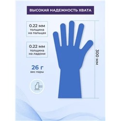 Перчатки латексные повышенной прочности Libry HR синие L 250/25