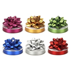 Набор для упаковки 2 предмета (бант 63мм, лента декоративная 12мм 3м) ассорти 6 видов КОКОС 212900/12/Китай