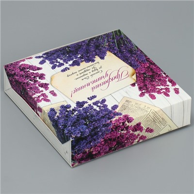 Кондитерская упаковка, коробка «Учительнице», 14 х 14 х 3,5 см