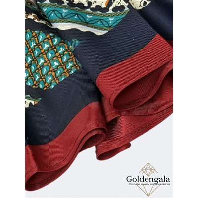 Косынка шелковая с принтом Арт 25183/011