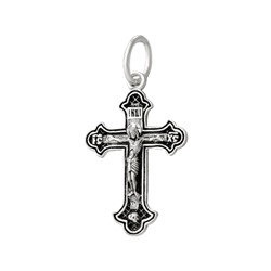 Крест из серебра литье частичное чернение