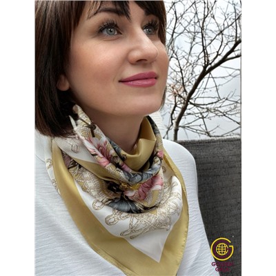Платок на шею с украшением шелковый Арт 2530/01