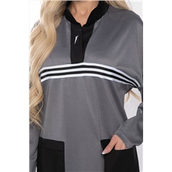 Платье "Спорт шик" (серое) П8514